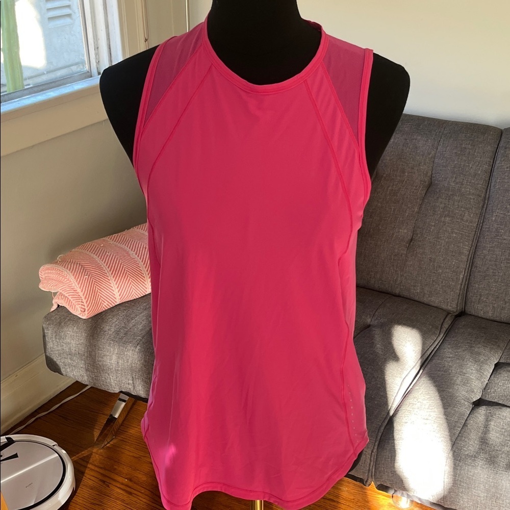 Lululemon Athletica Vibrant Pink Tank Top with mesh accents.  Size 6